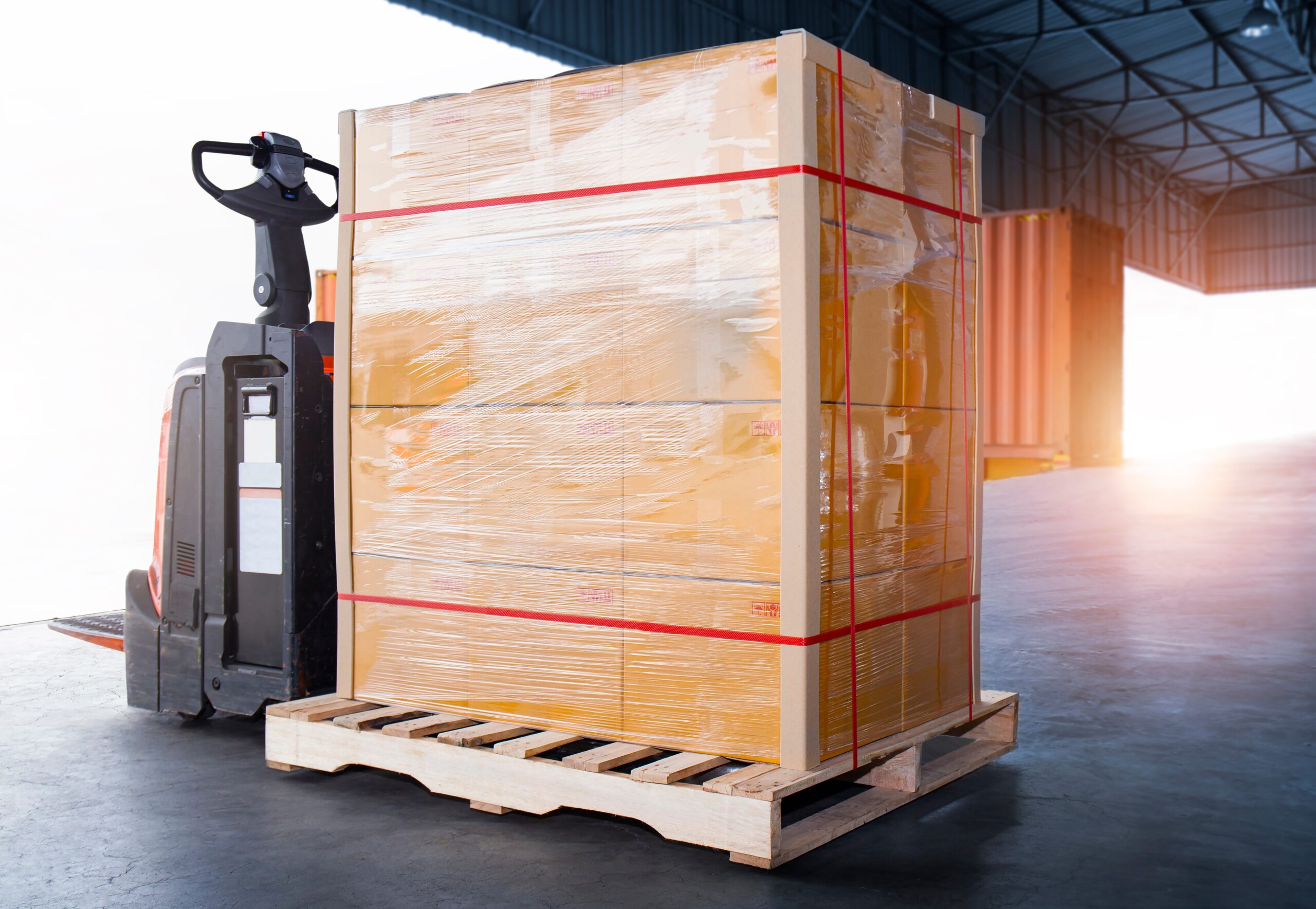 A LTL shipment on a forklift