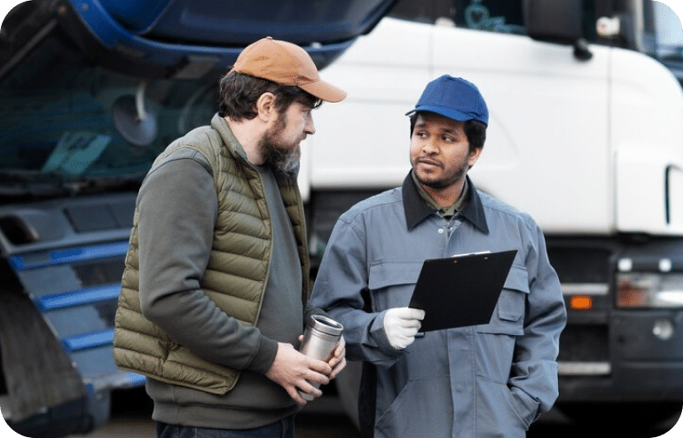 Two LTL shipping professionals talking