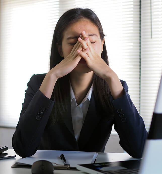A woman being frustrated by truckload shipping problems